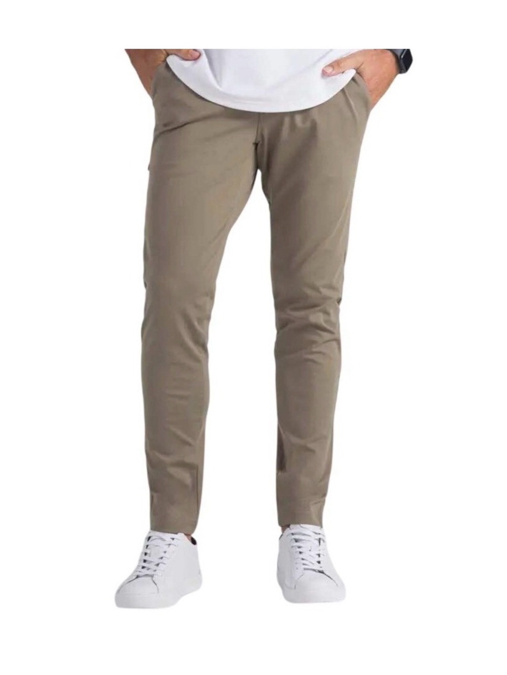 BYLT Mens 38 Everyday Pants 2.0 Slim Fit in Taupe